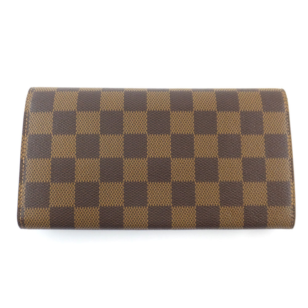 Louis Vuitton Portefolio Sarah NM Long Wallet N40722 Vivian Damielaine Brown Pink Background G Wallet Long Wallet