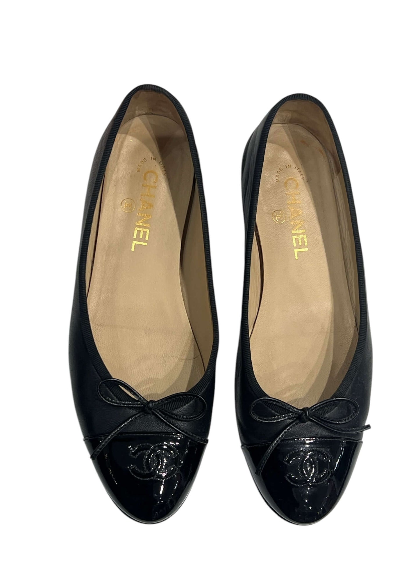 Chanel - ballerines cuir noir T39,5