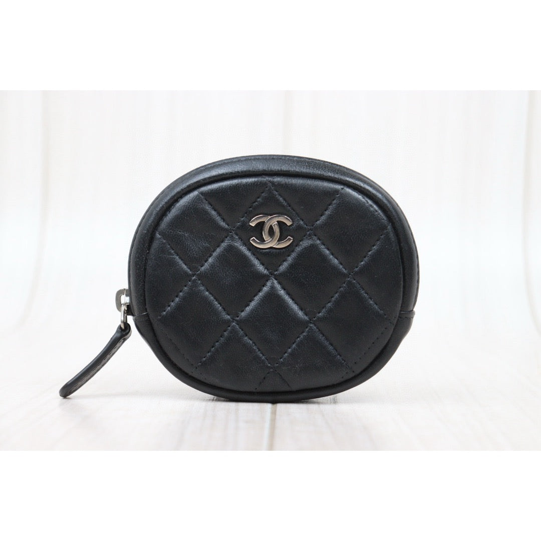 Good ( Rank AB) ｜CHANEL  Lamb Skin Coin Purse Black Made In 2019 Year｜V25030619