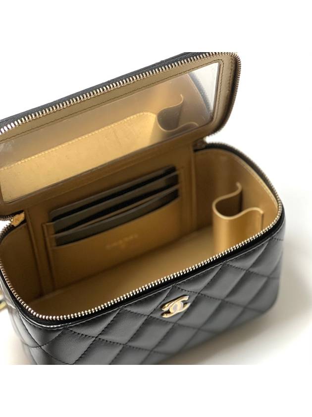 Chain Golden Ball Vanity Small Lambskin Cross Bag Black Chanel