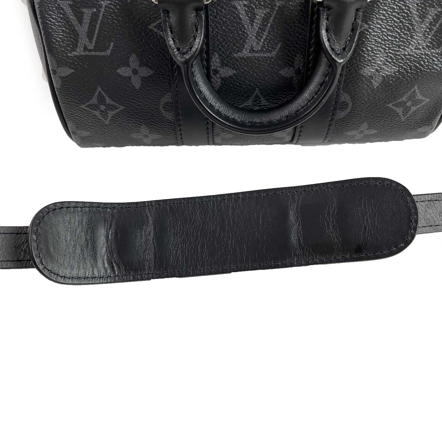 LOUIS VUITTON Excellent Reverse Monogram Eclipse Keepall XS Black Crossbody Bag