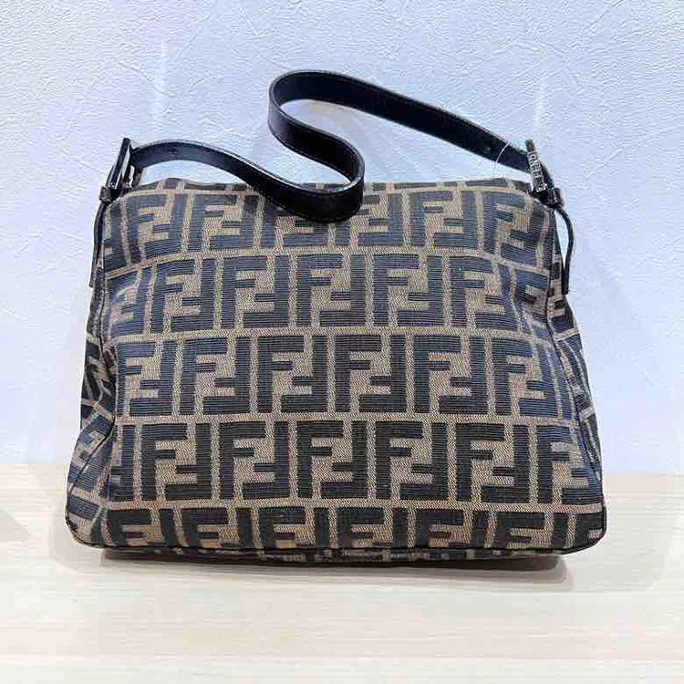 Fendi Zucca Print Mamma Baguette Shoulder Bag, Brown Canvas & Leather