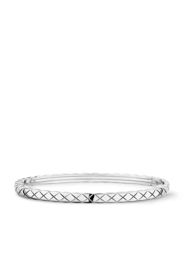 Coco Crush Quilted Diamond Motif Bracelet Silver Chanel