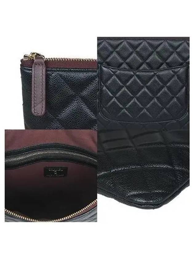 COCO Champagne Gold Logo Black Caviar Classic New Medium Clutch Chanel