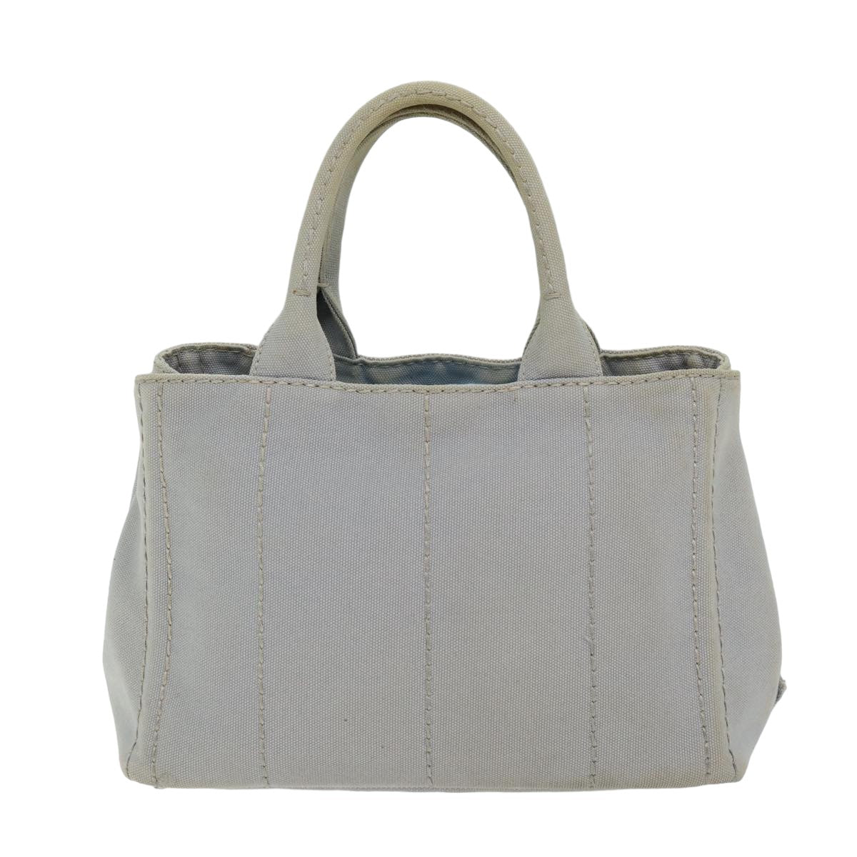 PRADA Canapa PM Hand Bag Canvas 2way Gray Auth 75341