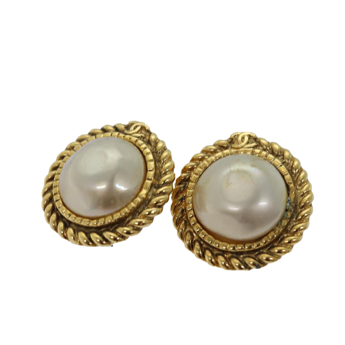 Top Quality Chanel Earring Gold CC Auth 75372