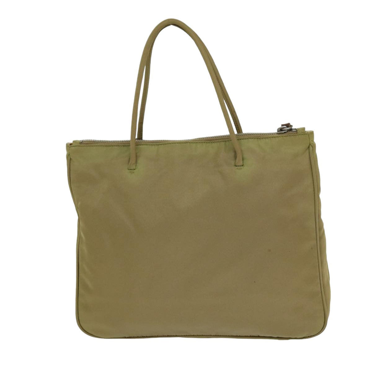 PRADA Tote Bag Nylon Beige Auth 75578