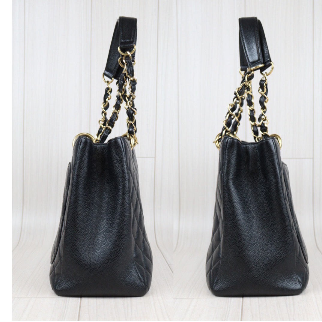 Rank A ｜ CHANEL Matrasse GST Chain Tote Bag Caviar Skin Black  Made In 2014 Year｜24012201