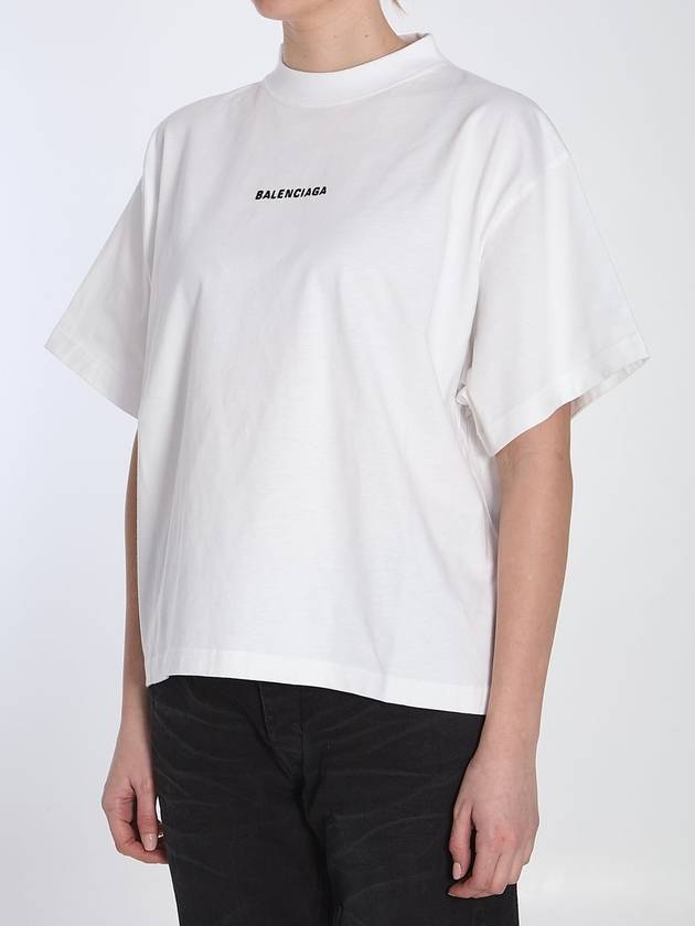 Luxury Balenciaga  Cropped logo t-shirt