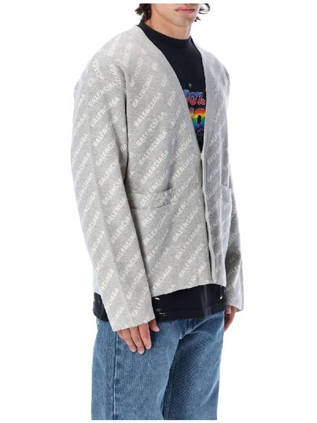 Luxury Balenciaga  All-Over Logo Cardigan Grey