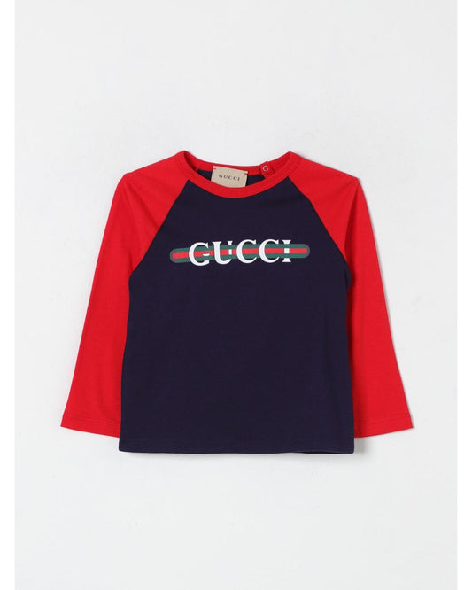 Gucci Infant Long Sleeve Raglan Shirt Kids Blue T-Shirts Regular S Blue
