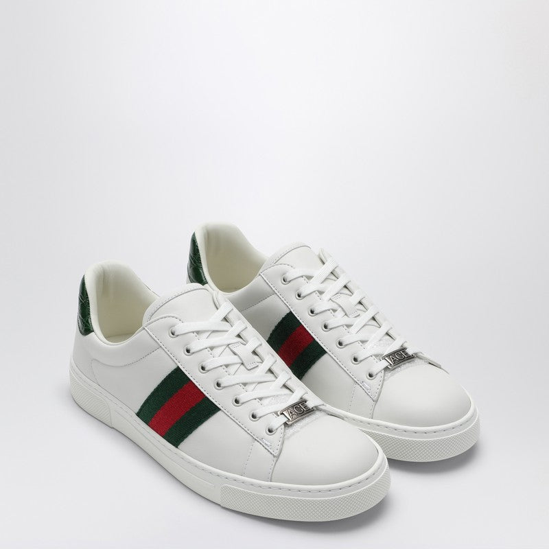 Gucci White Ace Sneaker With Web Detail Women