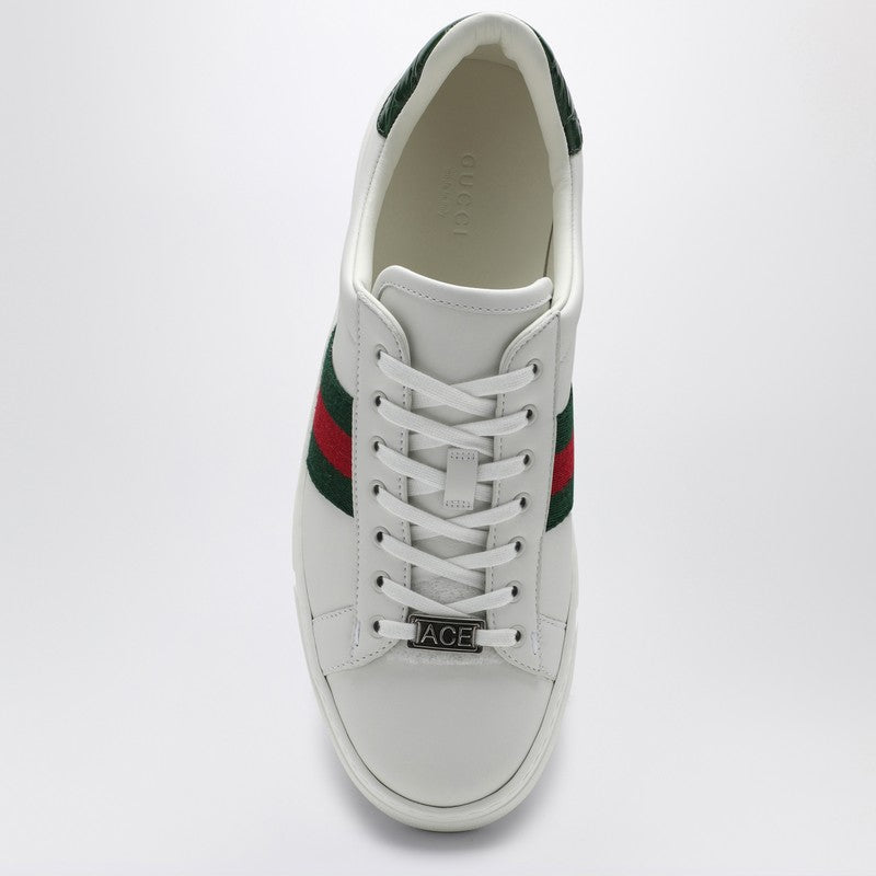 Gucci White Ace Sneaker With Web Detail Women