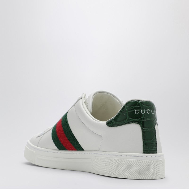 Gucci White Ace Sneaker With Web Detail Women