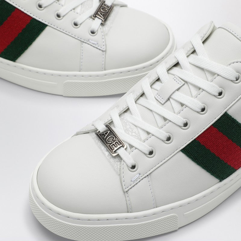 Gucci White Ace Sneaker With Web Detail Women