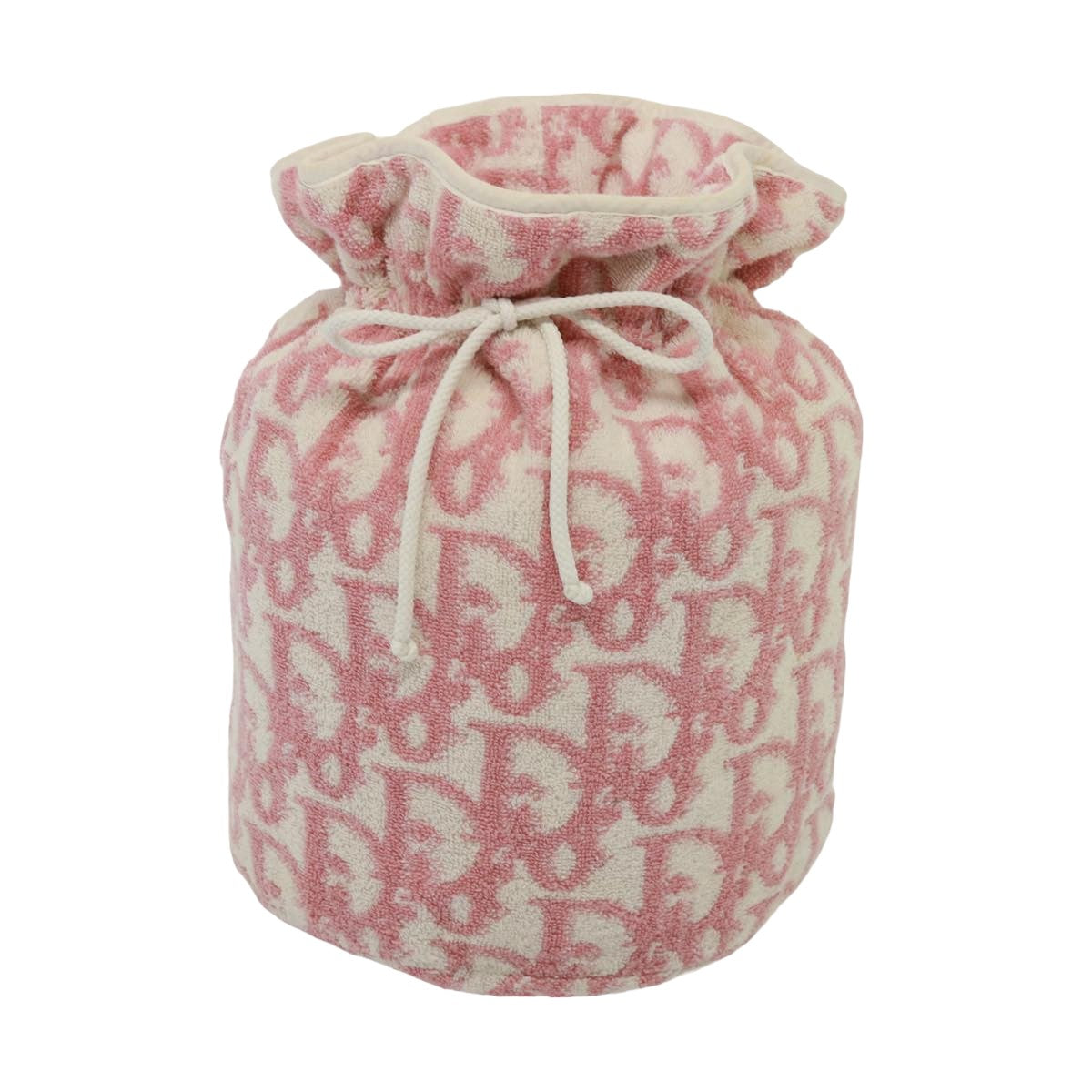 CHRISTIAN DIOR Trotter Canvas Purse Hand Bag Pile Pink Auth 75799
