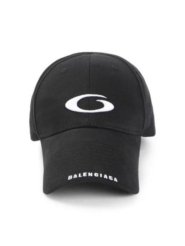 Luxury Balenciaga  Embroidered Icon Logo Ball Cap Black