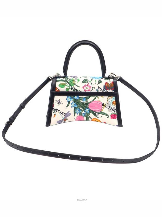 Gucci Luxury Balenciaga  Cotton Canvas Black Leather Hacker Project Flora Small Hour Glass 2WAY