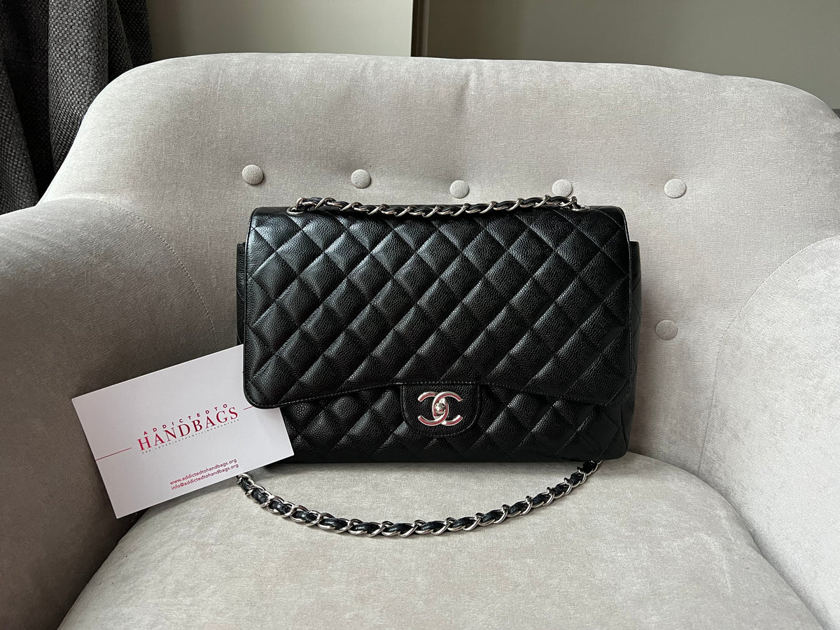 Chanel Maxi Double Flap in Black Caviar