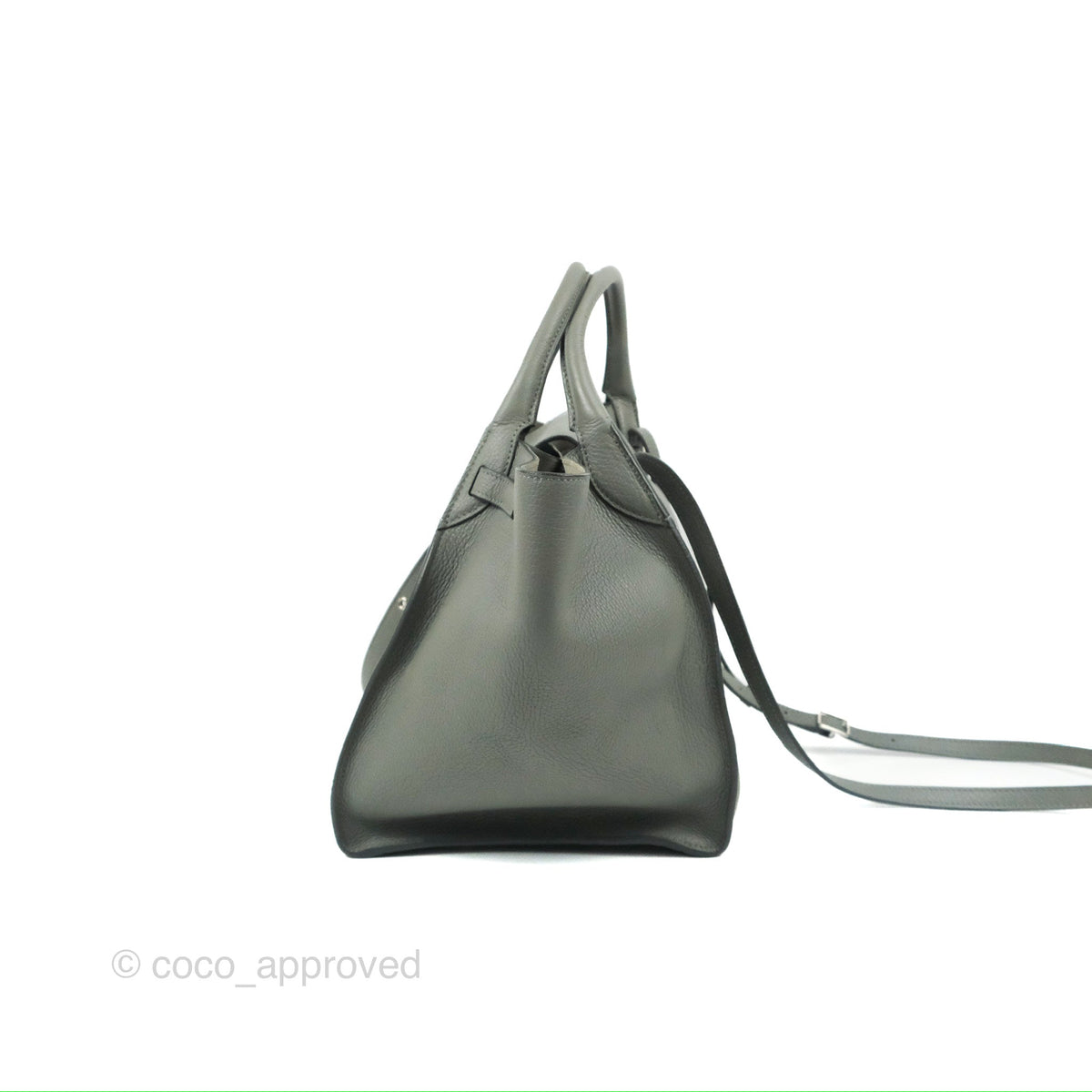 Celine Small Big Bag Grey Supple Grained Leather Silver Hardware