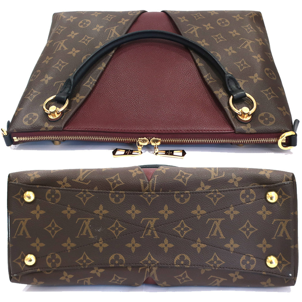 Louis Vuitton V Toot MM M43949 Monogram 2w Toot Bag Shoulder Brown Bordeaux  Female