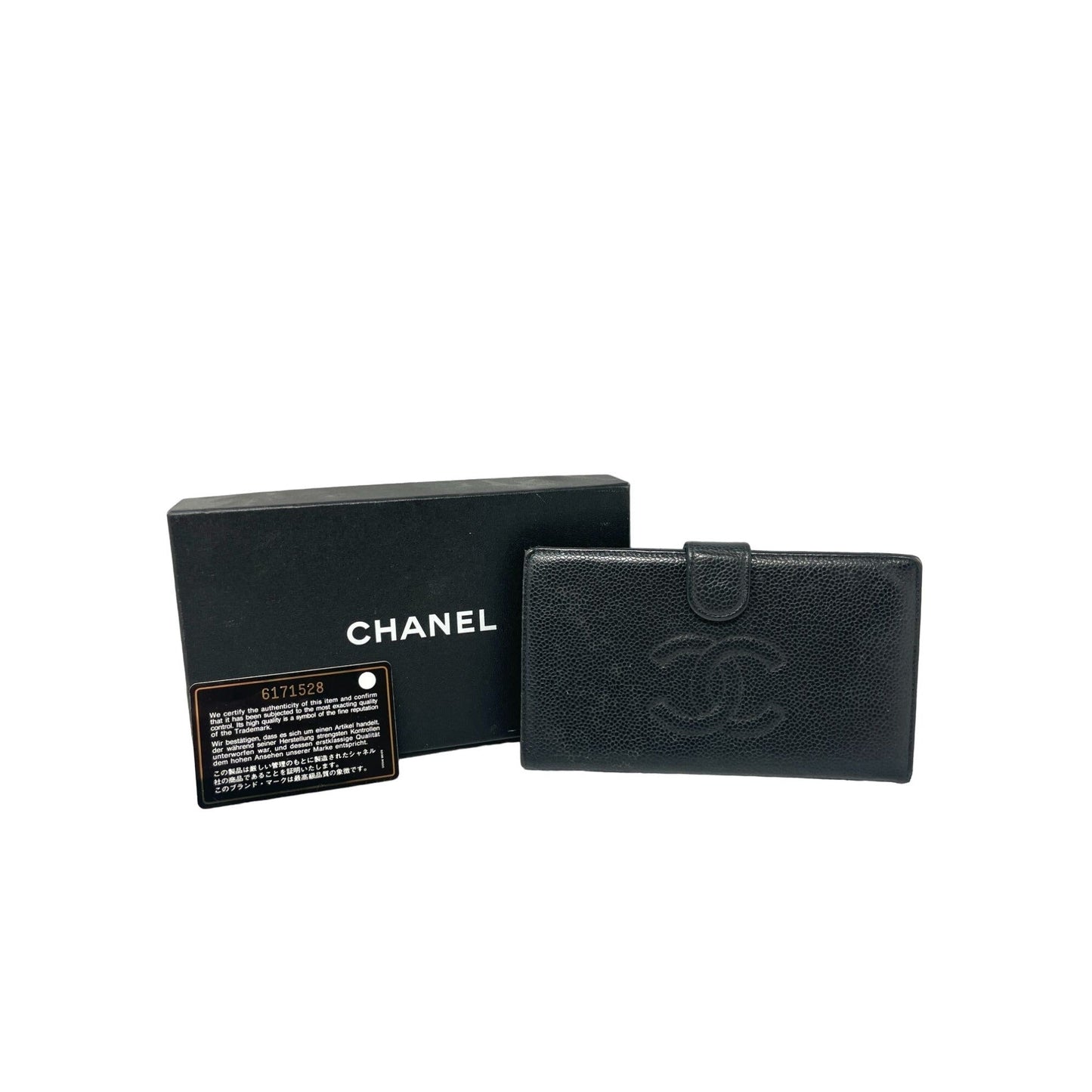 CHANEL Chanel Timeless Caviar Continental Wallet - Black