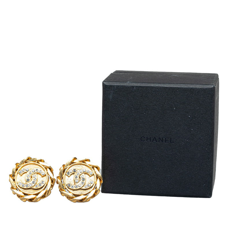 Chanel Vintage Coco Earring G  Line Stone  Chanel