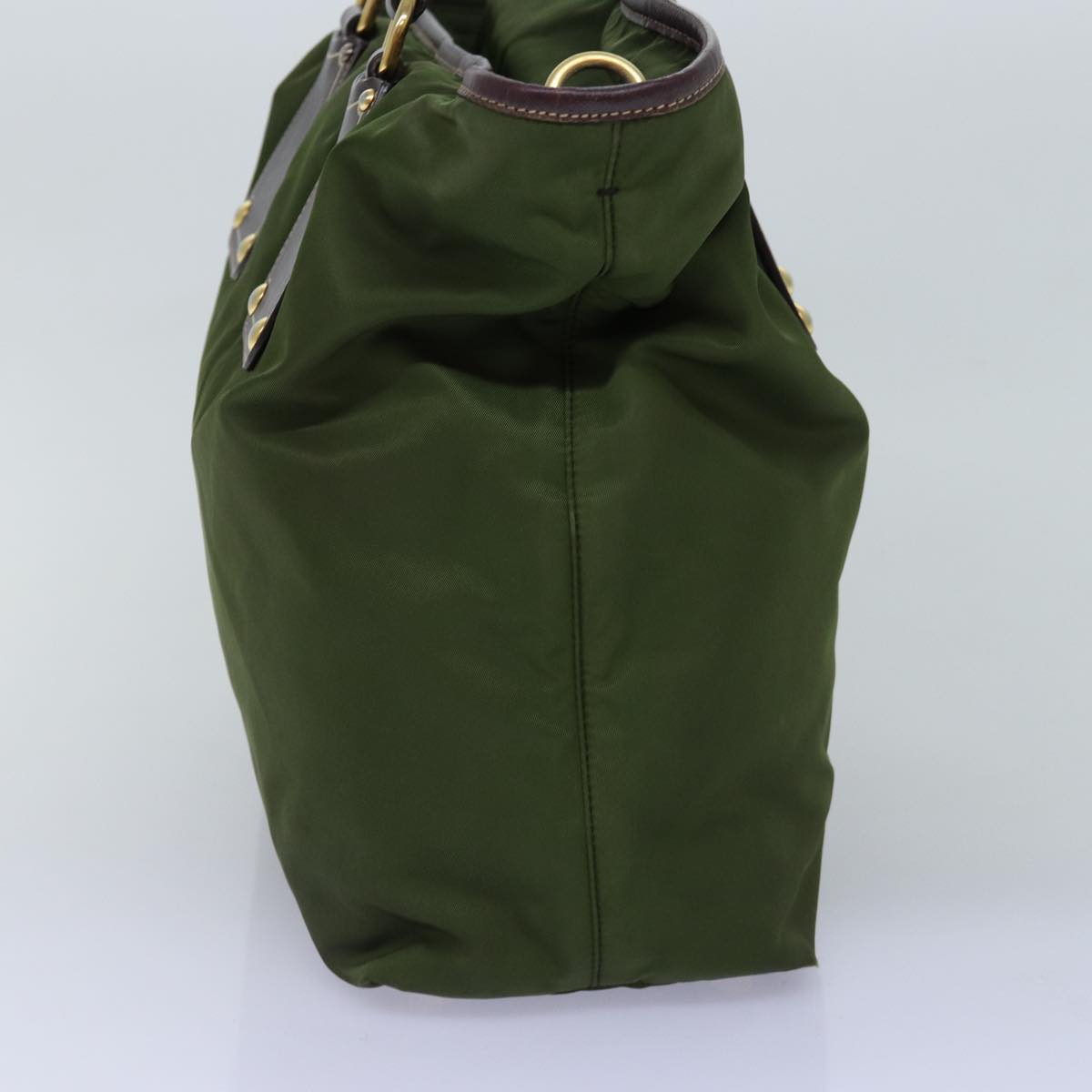 PRADA Hand Bag Nylon 2way Khaki Auth 76128