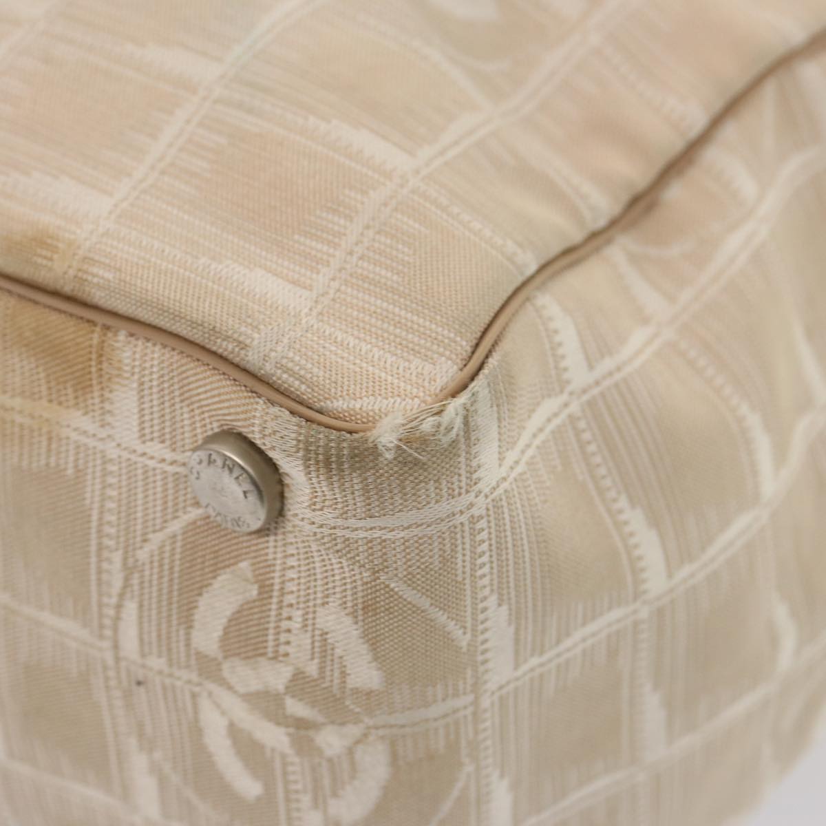 Top Quality Chanel New Travel Line Tote Bag Nylon Beige CC Auth 76174