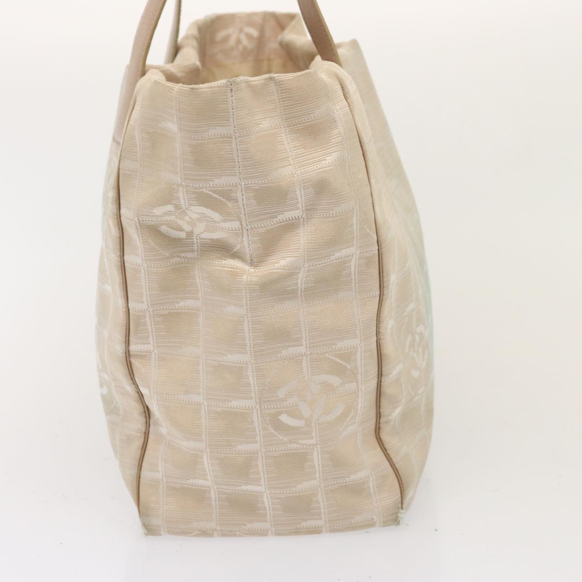 Top Quality Chanel New Travel Line Tote Bag Nylon Beige CC Auth 76174