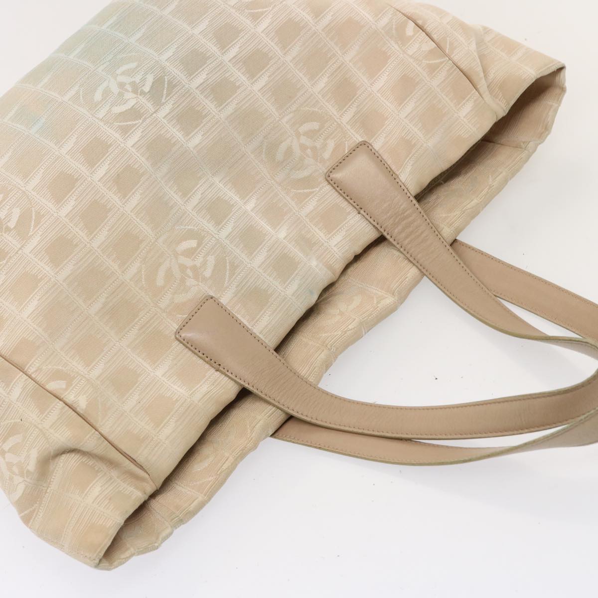 Top Quality Chanel New Travel Line Tote Bag Nylon Beige CC Auth 76174