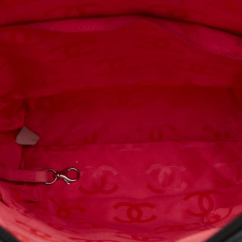Chanel Matras Combo Line Coca-Cola Handbag Tote Bag Black White Leather  CHANEL