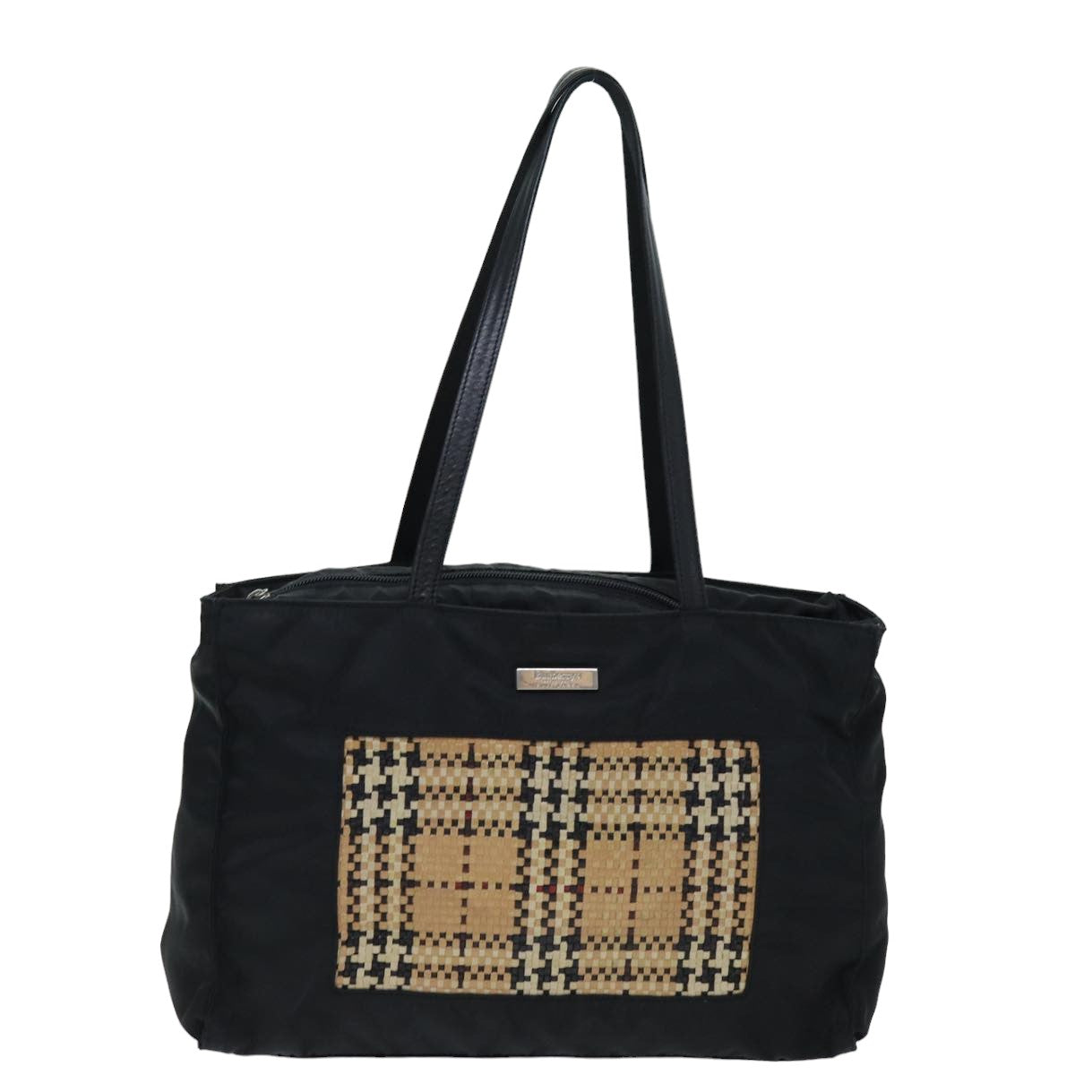 BURBERRYSs Tote Bag Nylon Black Auth 76211