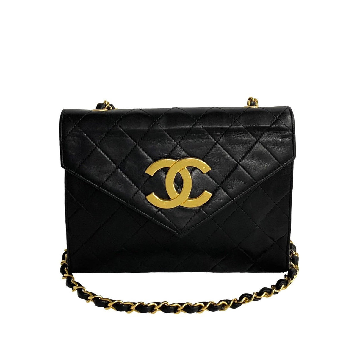 CHANEL Shoulder Bag leather black
