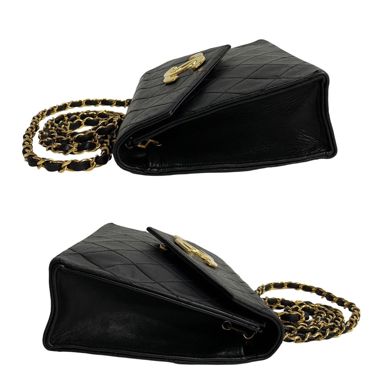 CHANEL Shoulder Bag leather black