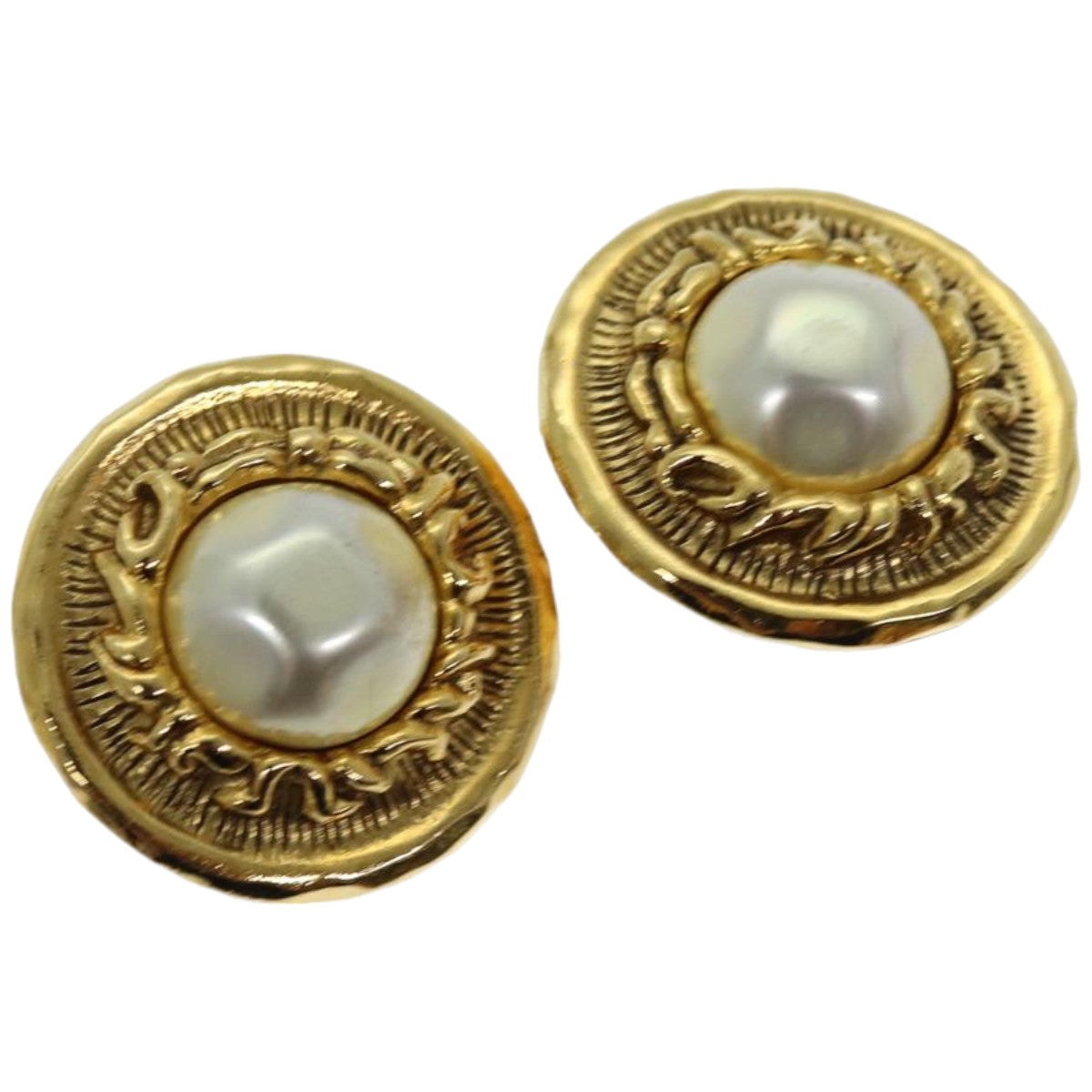 Top Quality Chanel Earring Gold CC Auth 76300
