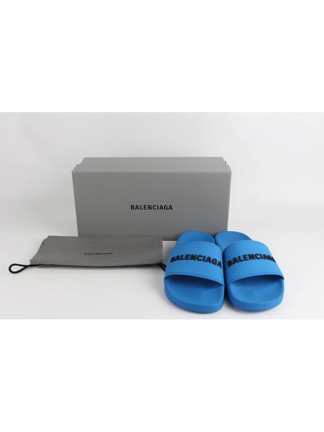 Luxury Balenciaga  logo slippers blue 40 250