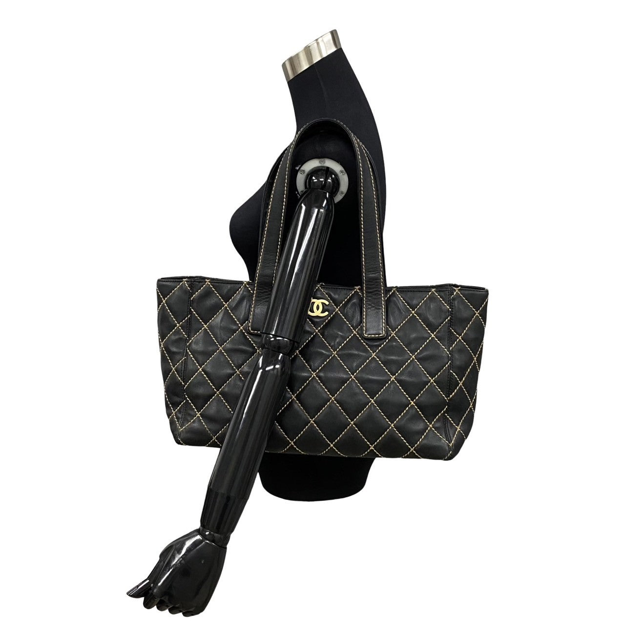 CHANEL Tote Bag leather black