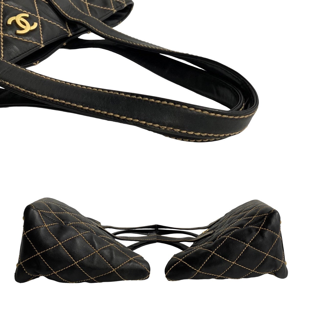 CHANEL Tote Bag leather black