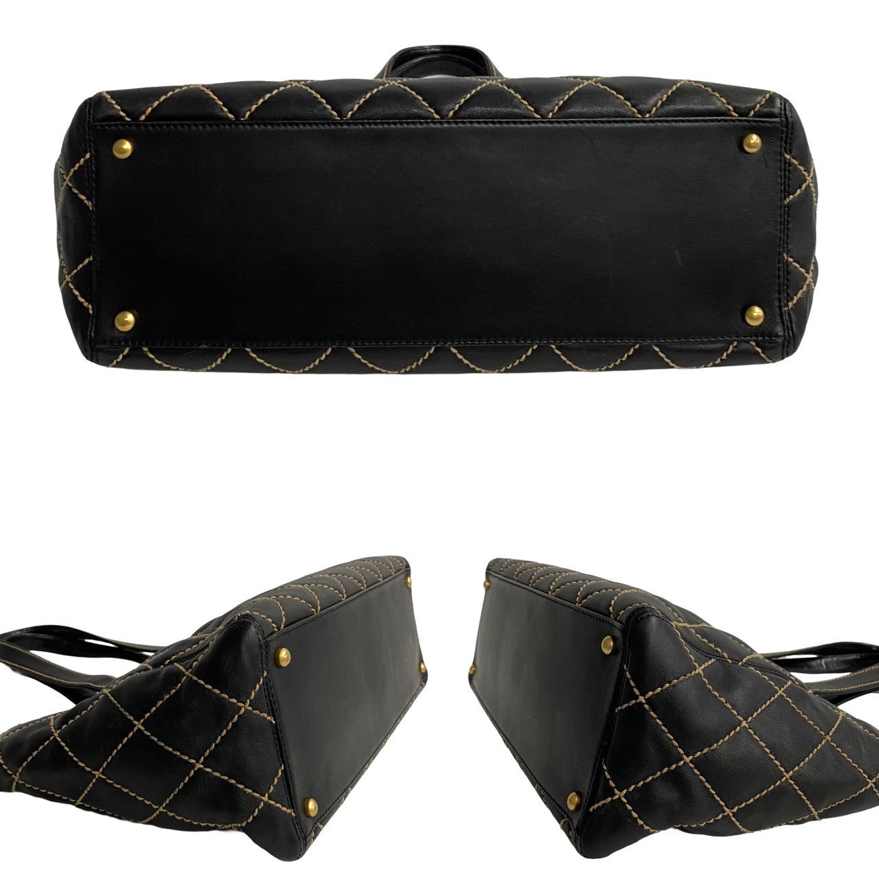 CHANEL Tote Bag leather black