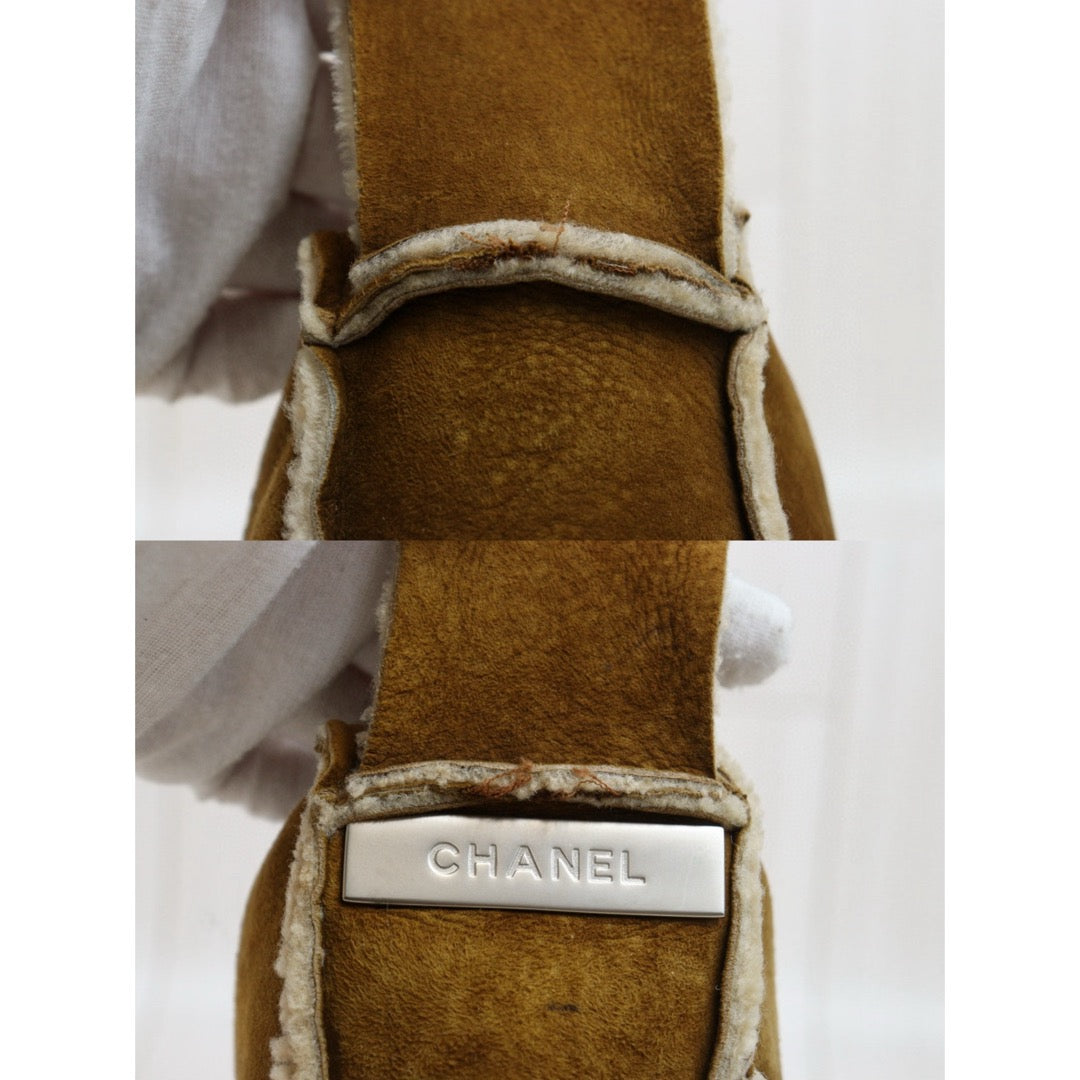 Good ( Rank AB)｜ CHANEL Suede Teddy Wool Shoulder Bag Brown Made In 2000-2002Year｜25051323