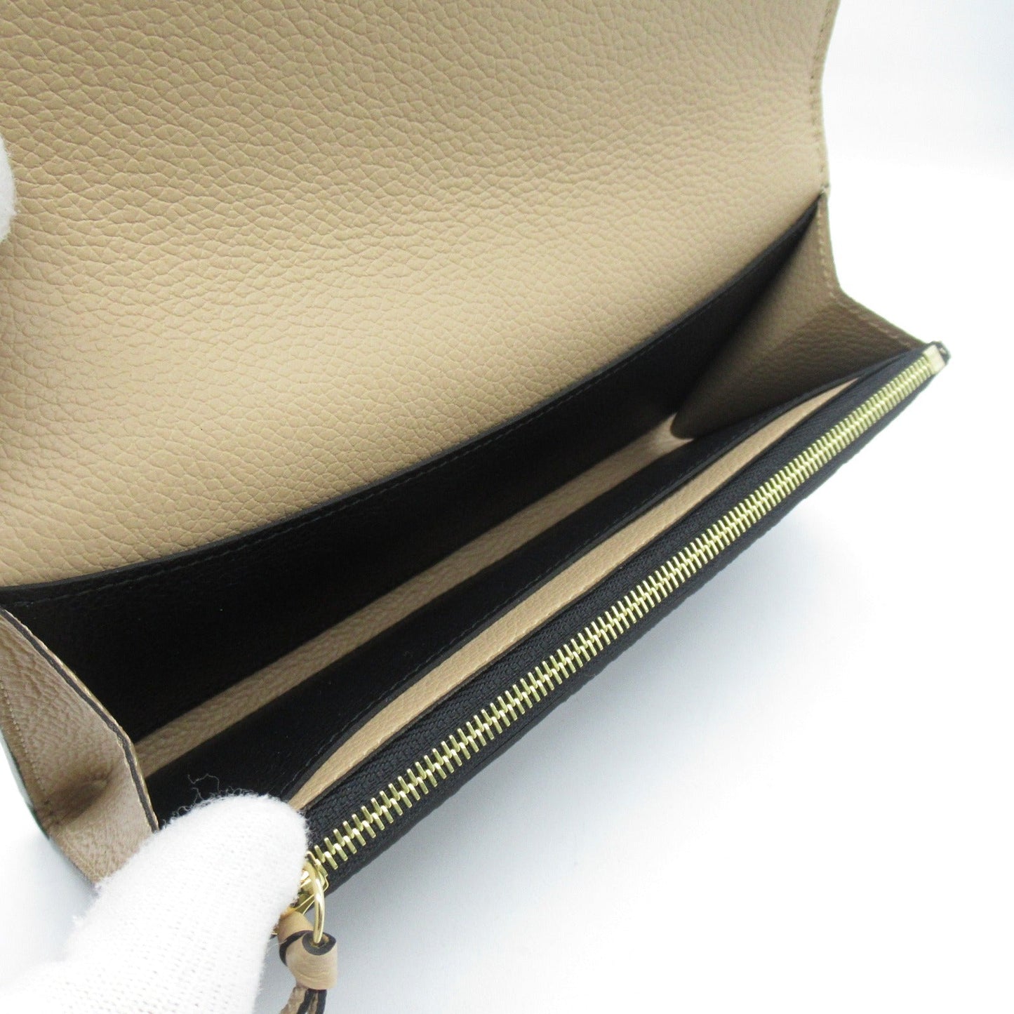 Louis Vuitton Portefolio Emily Double Fable Wallet Double Foldable Wallet Leather Monogram Emplant  Black M62369