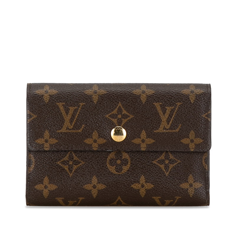Louis Vuitton Monogram Portefolio Alexandra Three Fold Wallet M60047 Brown PVC  Louis Vuitton