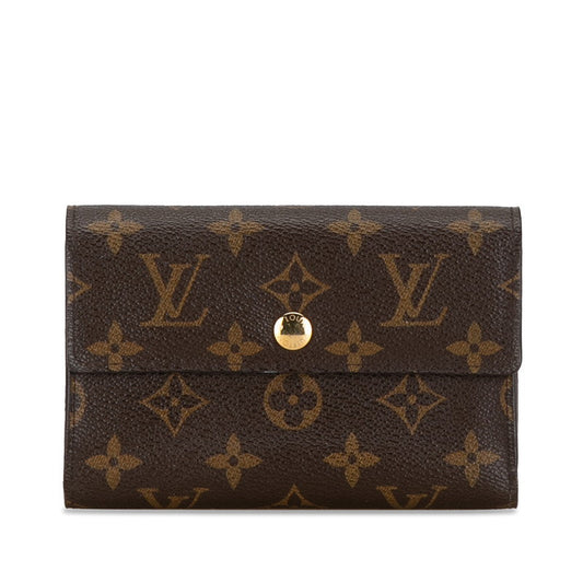 Louis Vuitton Monogram Portefolio Alexandra Three Fold Wallet M60047 Brown PVC  Louis Vuitton