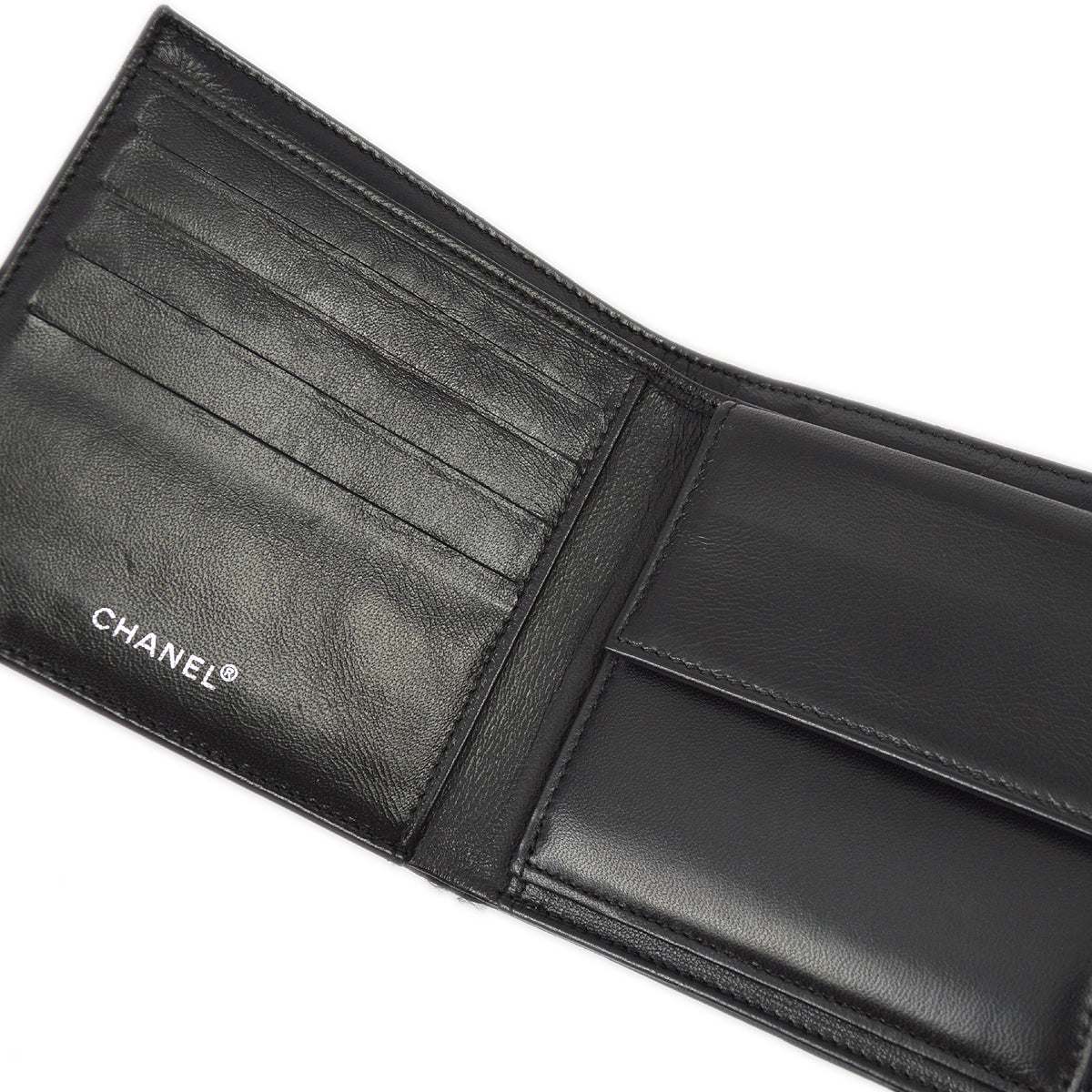 Chanel 2003-2004 Black New Travel Line Bifold Wallet