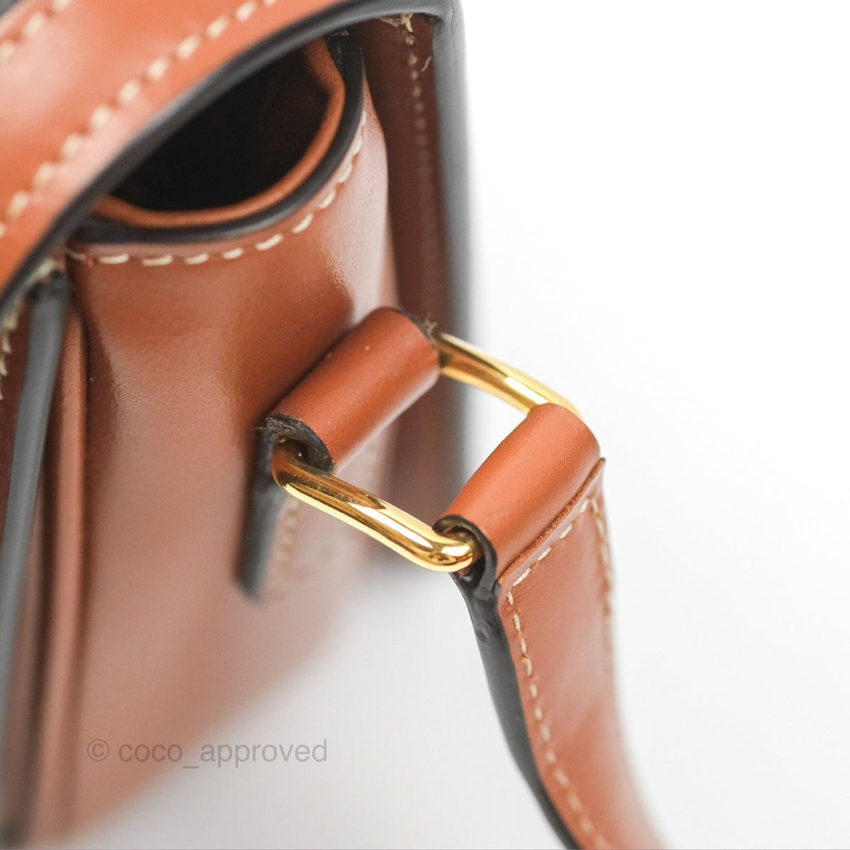 Celine Teen Triomphe Bag Triomphe Canvas Tan Calfskin