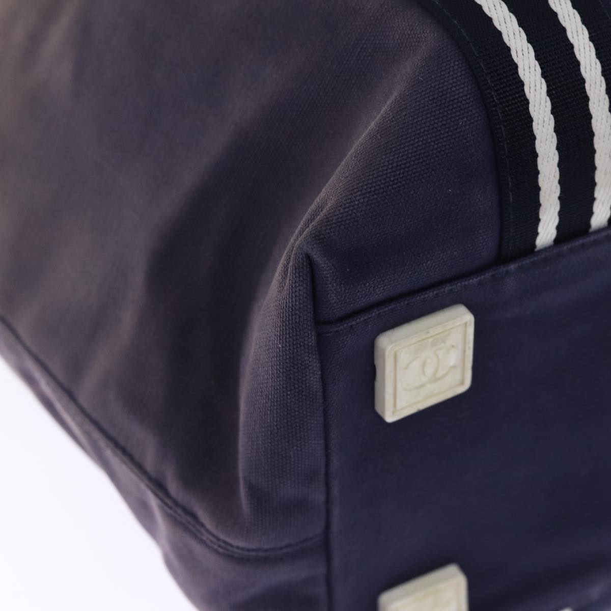 CHANEL Sports Line Tote Bag Canvas Purple CC Auth 76725