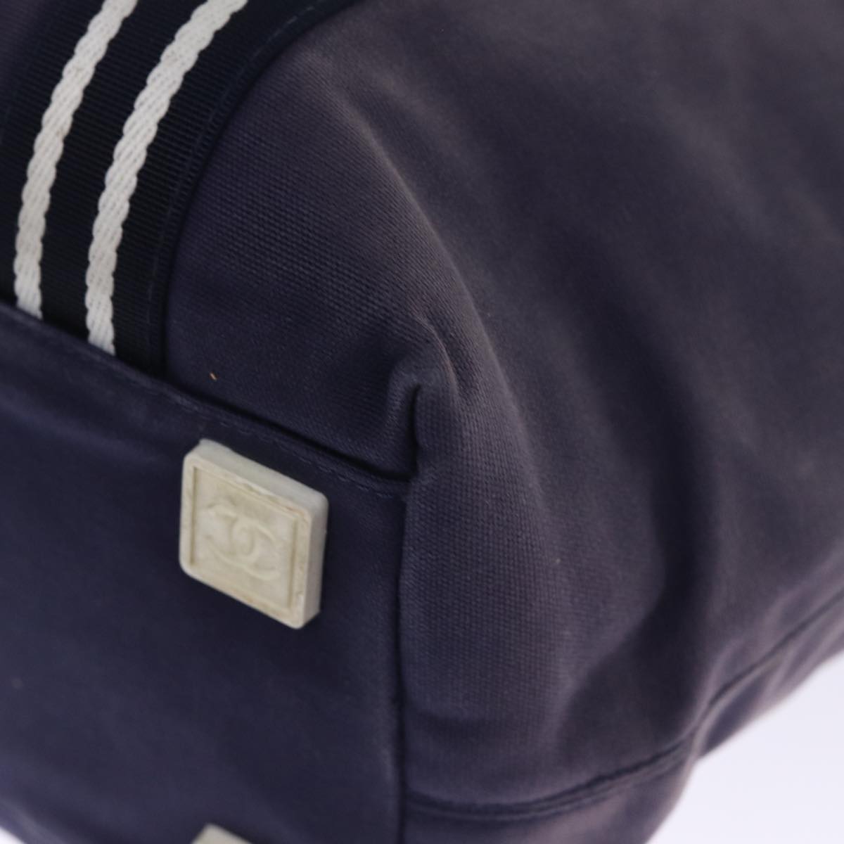 CHANEL Sports Line Tote Bag Canvas Purple CC Auth 76725