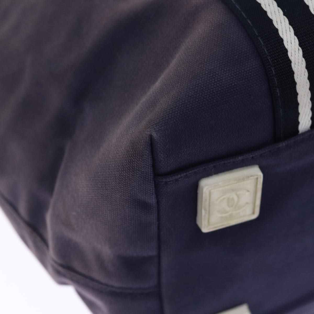 CHANEL Sports Line Tote Bag Canvas Purple CC Auth 76725