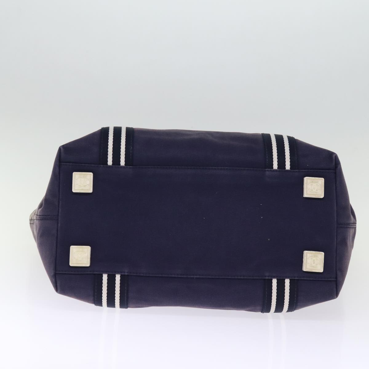 CHANEL Sports Line Tote Bag Canvas Purple CC Auth 76725